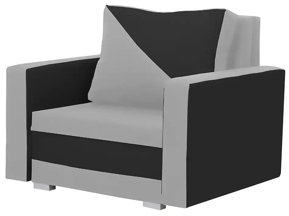 Fotel rozkładany z funkcją spania ASTO1 Srebrny/Czarny