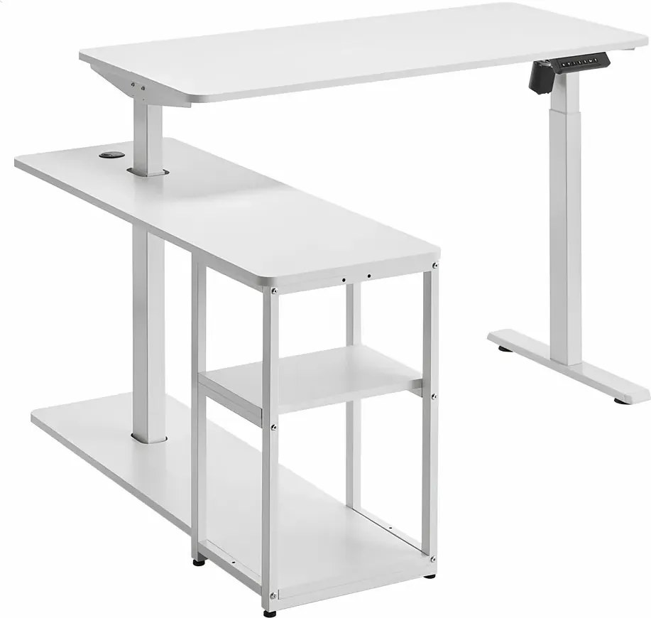 Ergonomiczne białe narożne biurko elektryczne K6-Z47