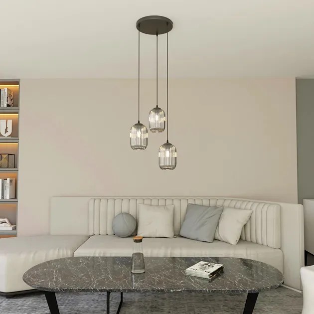 Nowoczesna lampa wisząca w stylu industrialnym - 3X D163 T8-D12