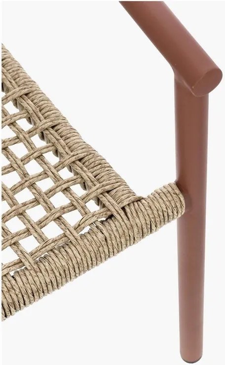 Czerwono-naturalne metalowe krzesło ogrodowe Canarias – Bizzotto