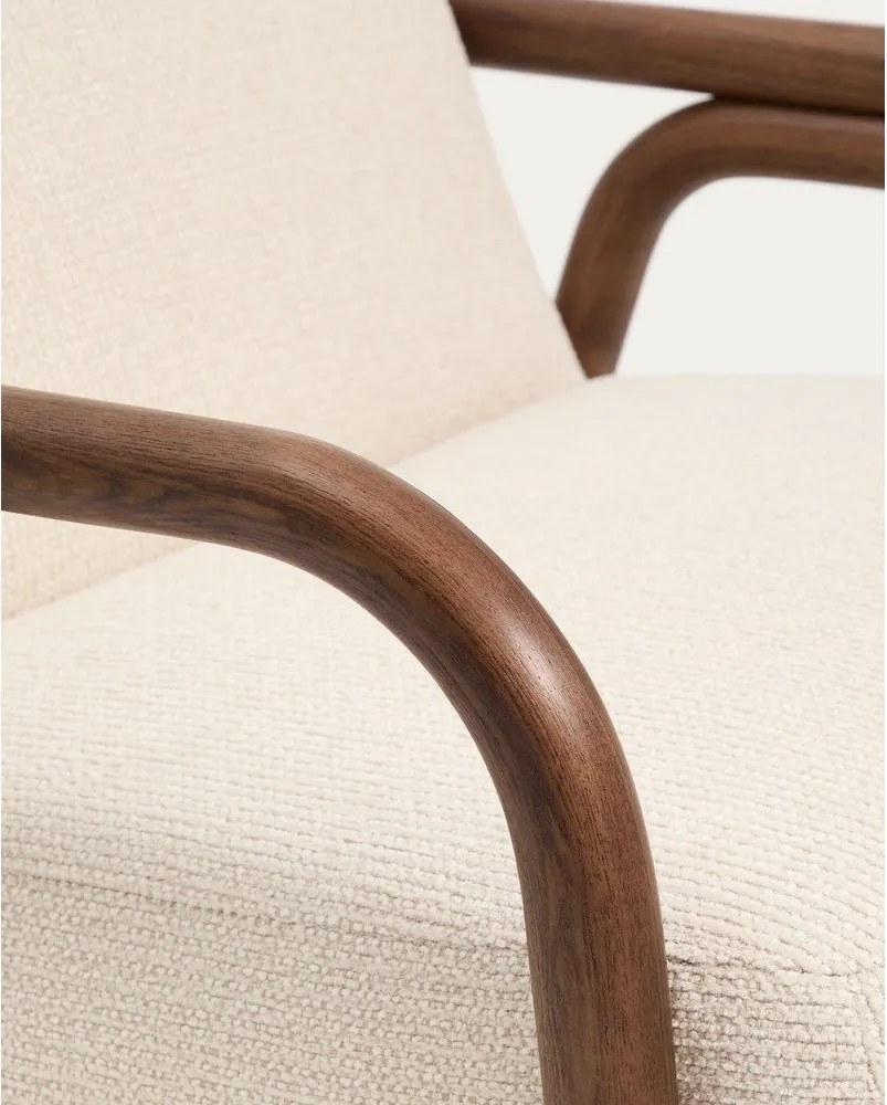 Beżowy fotel z tkaniny szenilowej Sylo – Kave Home