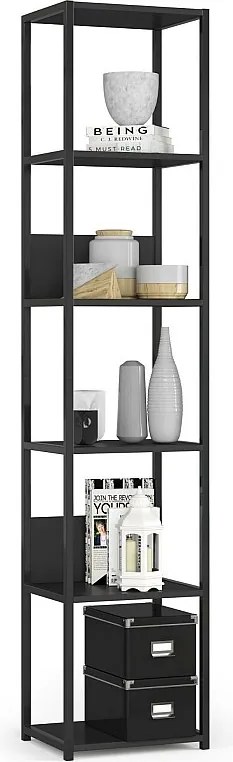 Regał industrialny AKORD metalowy Czarny 40 cm kolor Czarny mat 6 półek 40x32x192 cm