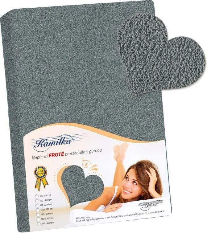 Bellatex prześcieradło frotte ciemnoszare, 120 x 200 cm