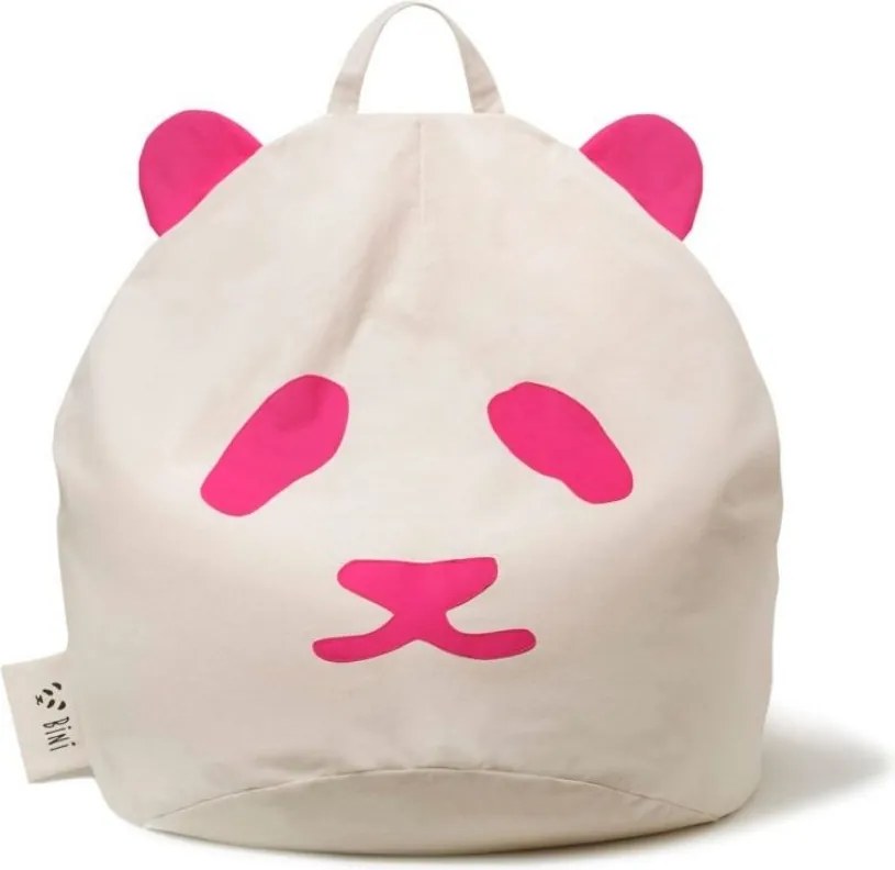 Różowa pufa Bini - worek z motywem pandy