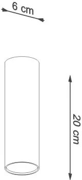 Czarny loftowy plafon walec - S244-Grafo