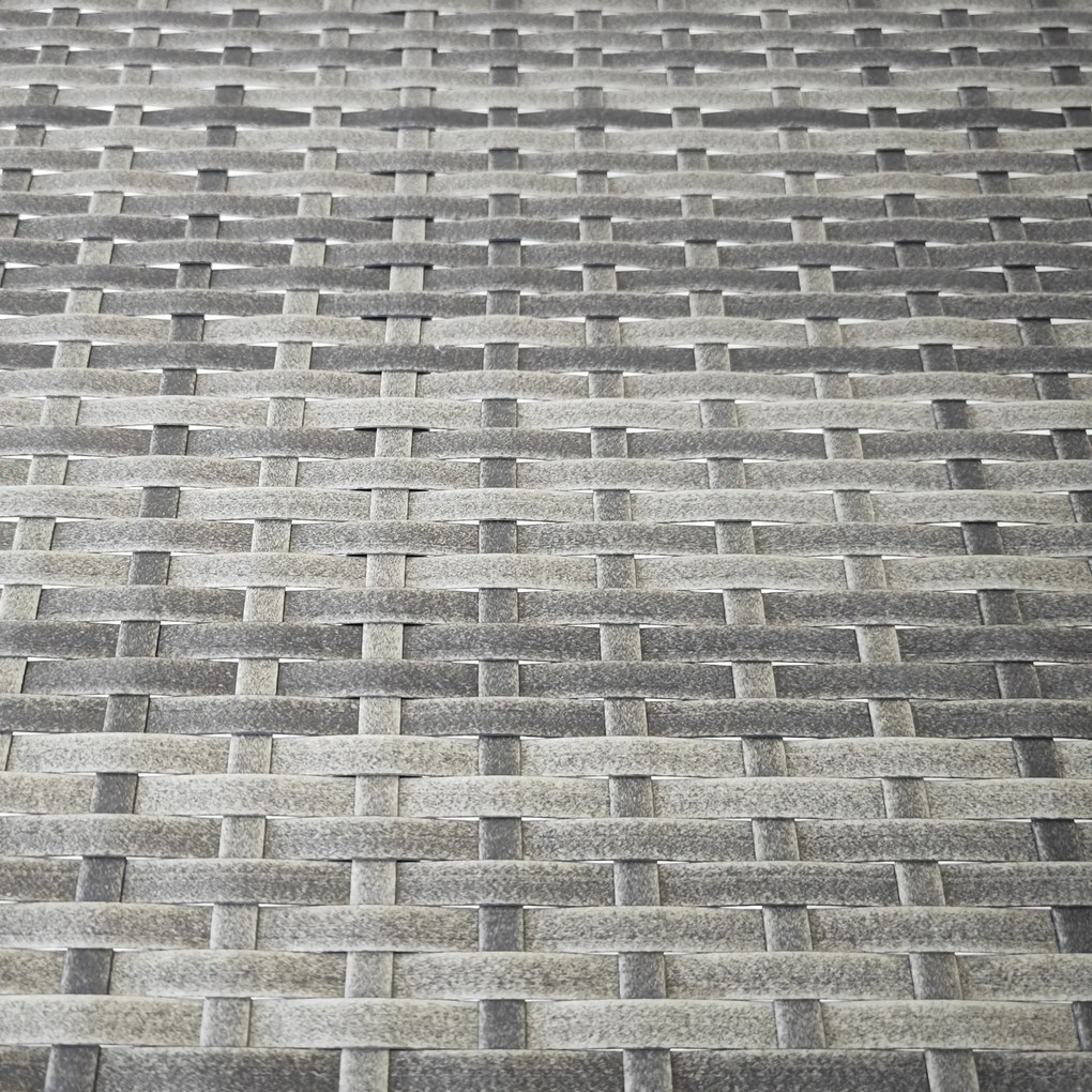 Outsunny Stolik Balkonowy, półokrągły, Polirattan+Metal, 100x50x74 cm, Szary