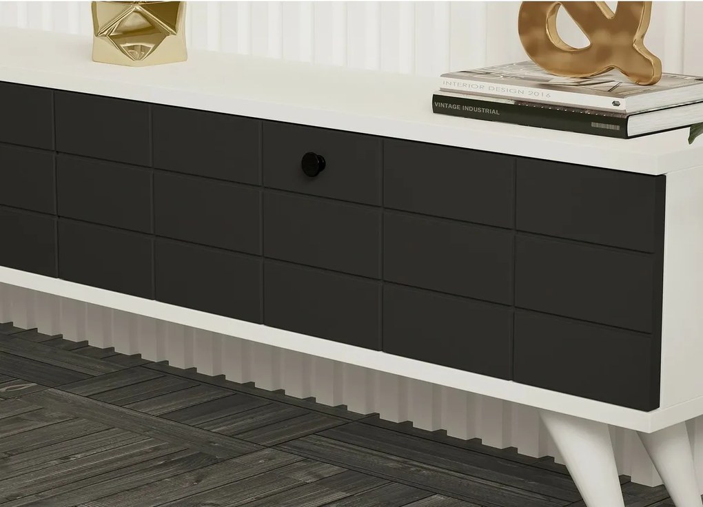 Stolik pod telewizor Alberi White and Anthracite