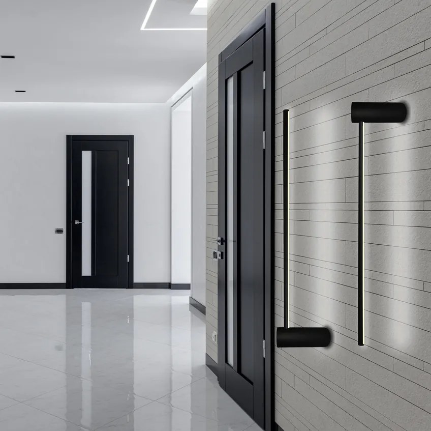 Czarny kinkiet ścienny LED Linea No.1 W2 80 cm 3K 13W