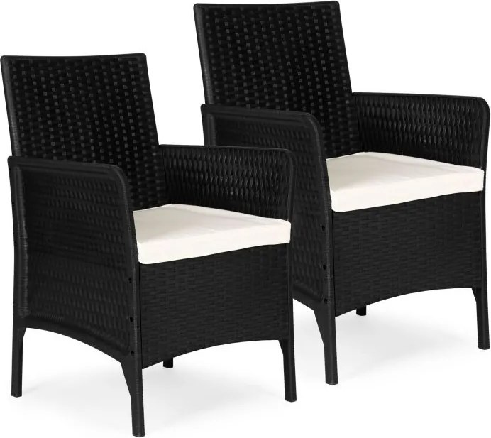 Zestaw 2 foteli ogrodowych Livora 002 z poduszkami, kolor czarny
