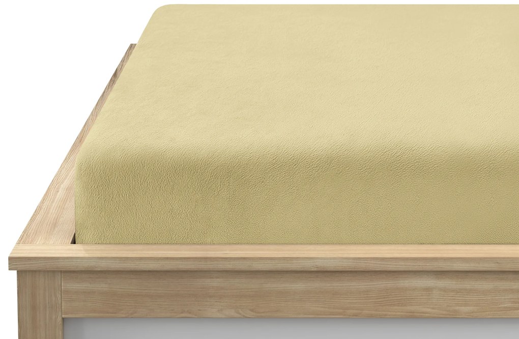 PrzytulneMieszkanie.pl Prześcieradło z mikropluszu SOFT 180x200 cm żółte