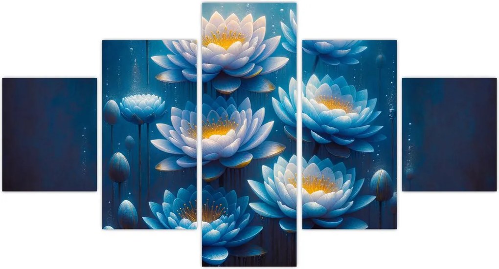Obraz - Lilie wodne pod powierzchnią (125x70 cm)