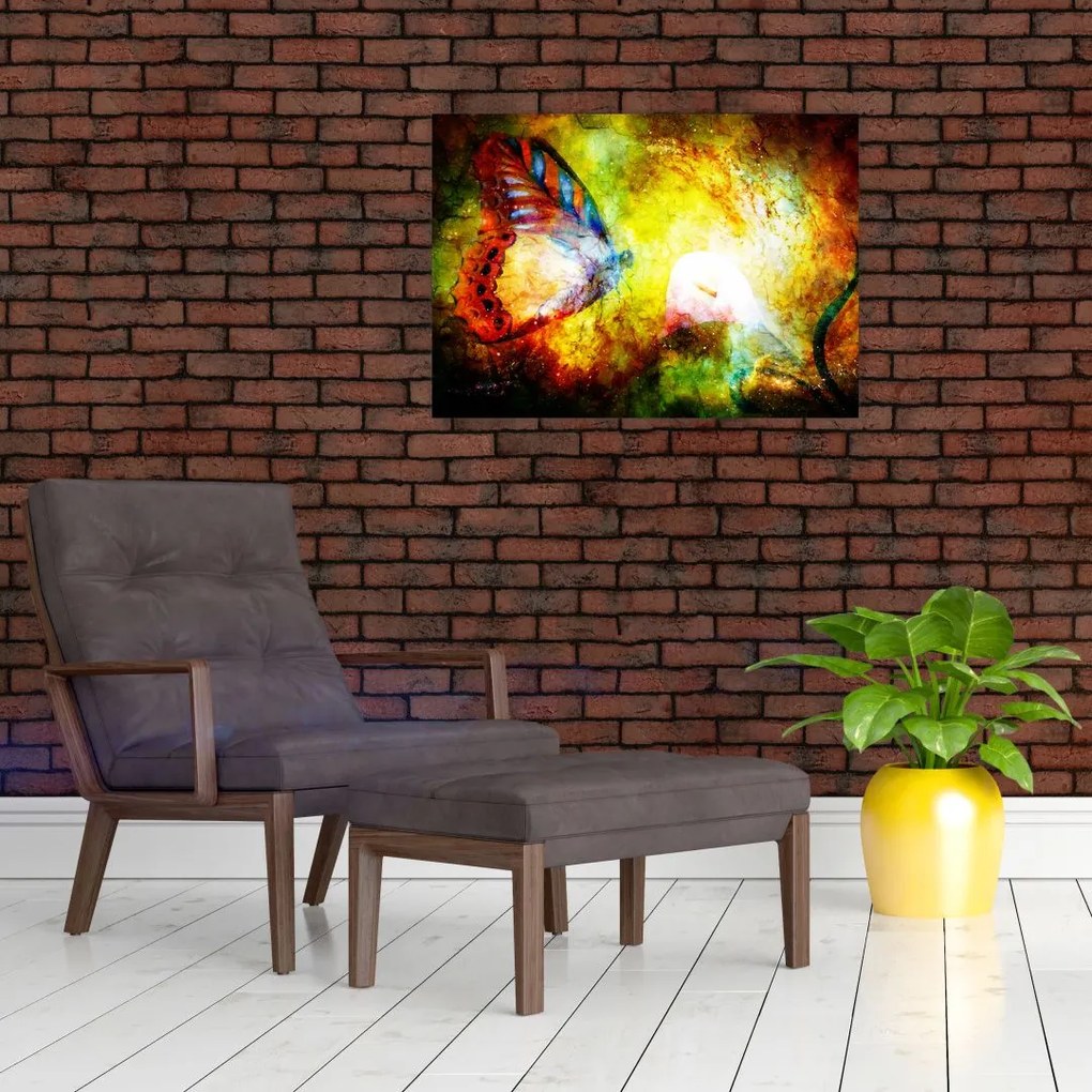 Obraz na szkle - Kosmiczny motyl (70x50 cm)