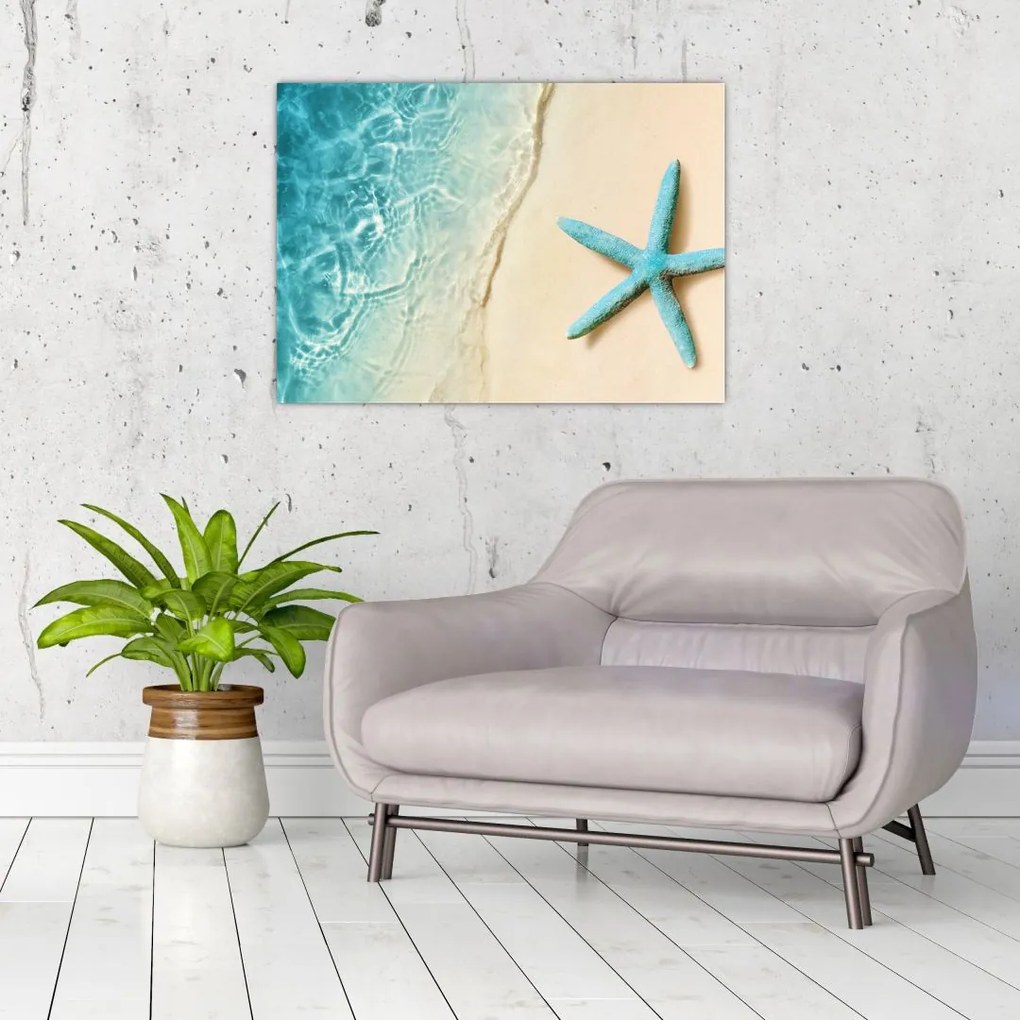Obraz - Rozgwiazda na plaży (70x50 cm)
