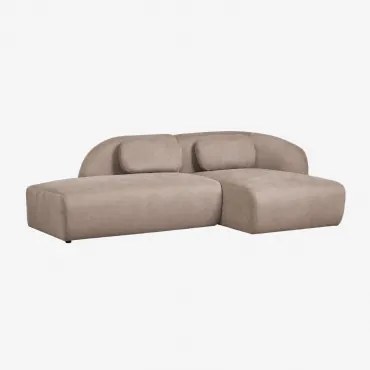 Sofa Modułowy Z Prawym Szezlongiem, 2-częściowy Z Lewym Szezlongiem, Tapicerowany Tkaniną Chenille Coquette Szenila Brąz Pszeniczny - Sklum