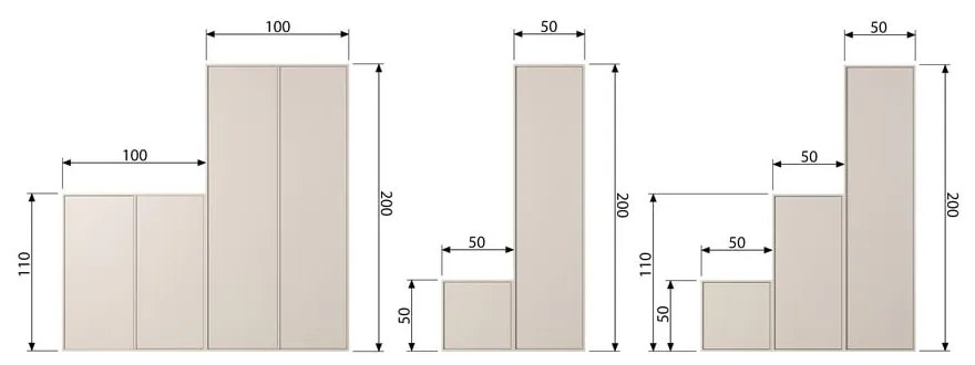 Kremowa szafa modułowa z litego drewna sosnowego 50x110 cm Daily – vtwonen