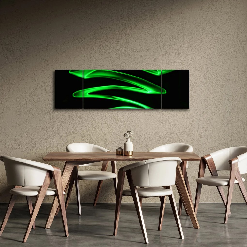 Obraz - neonowe fale (170x50 cm)