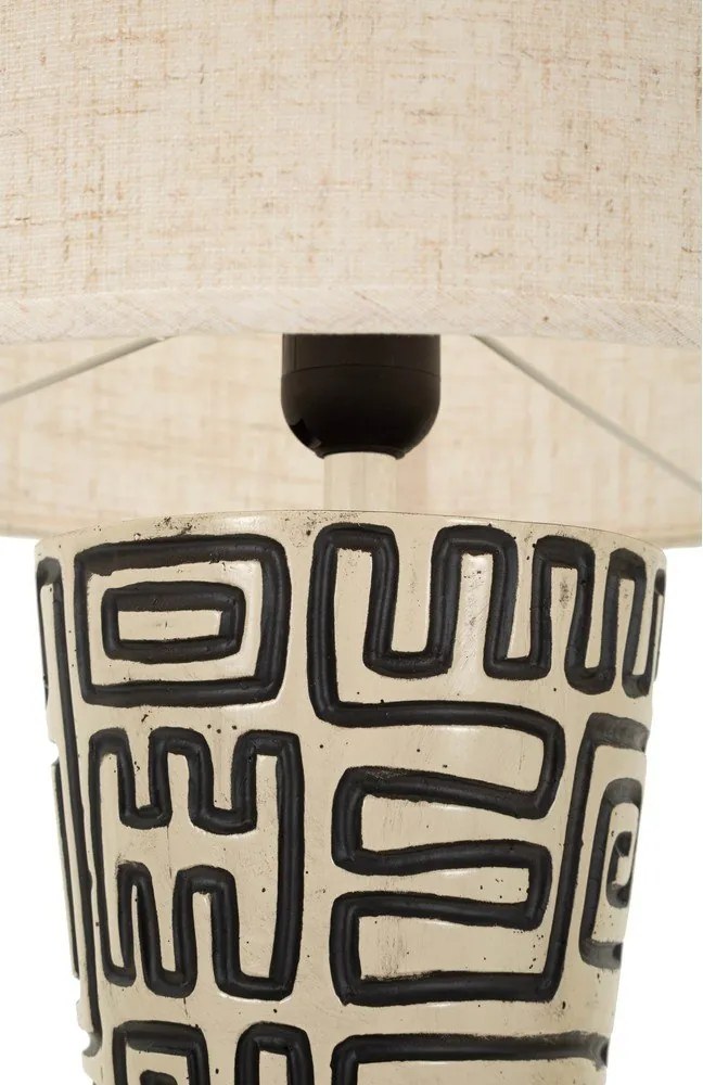 Czarno-kremowa lampa stojąca z tekstylnym kloszem (wysokość 145 cm) Nairobi – Mauro Ferretti