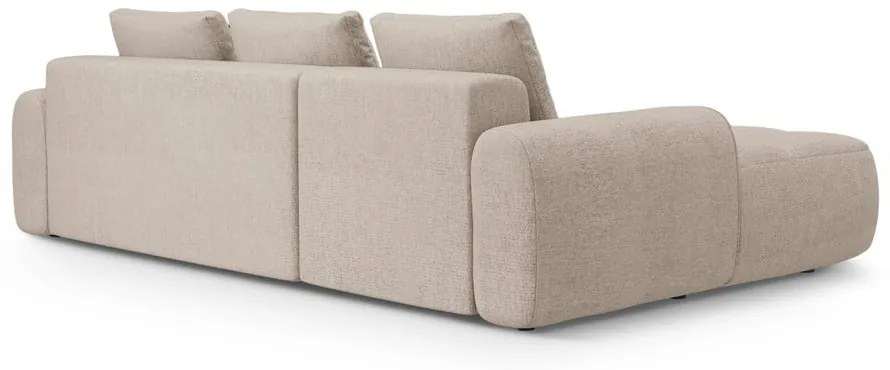Jasnobrązowy rozkładany/ze schowkiem narożnik (lewostronny/z szezlongiem) Linz – Cosmopolitan Design
