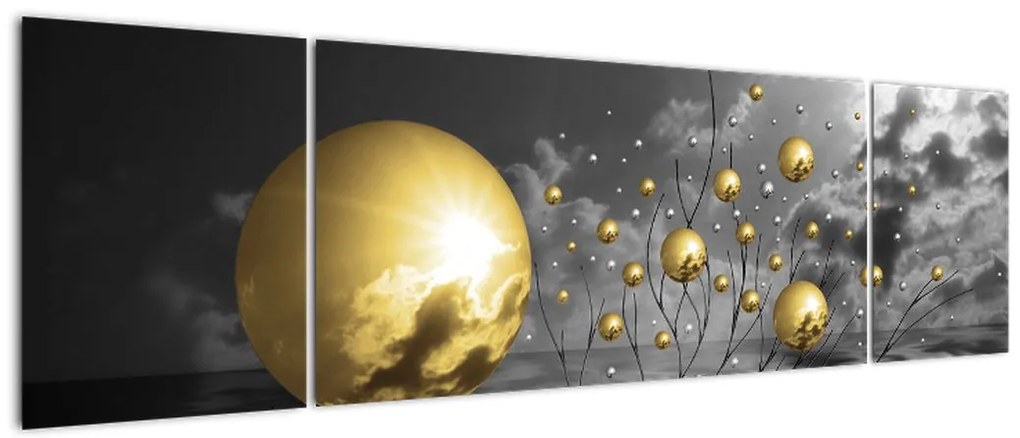 Obraz kul w kolorze ochry (170x50 cm)