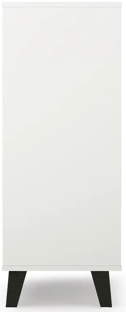 Komoda z 4 szufladami w stylu skandynawskim biały + dąb artisan K7-K98