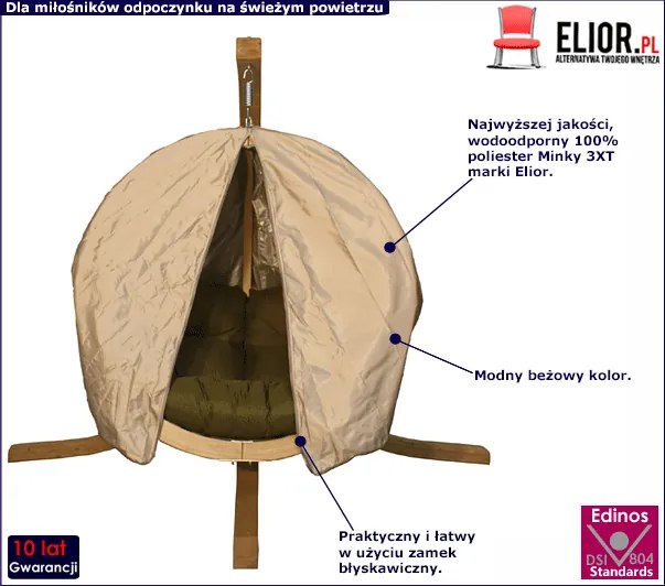 Grafitowy pokrowiec na fotel ogrodowy W3-E44