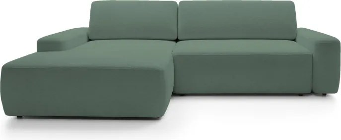 Narożnik BOULI Lewostronny z Elektryczną Regulacją wolnostojący tkanina Raven 77 Zielony DOMO HOME