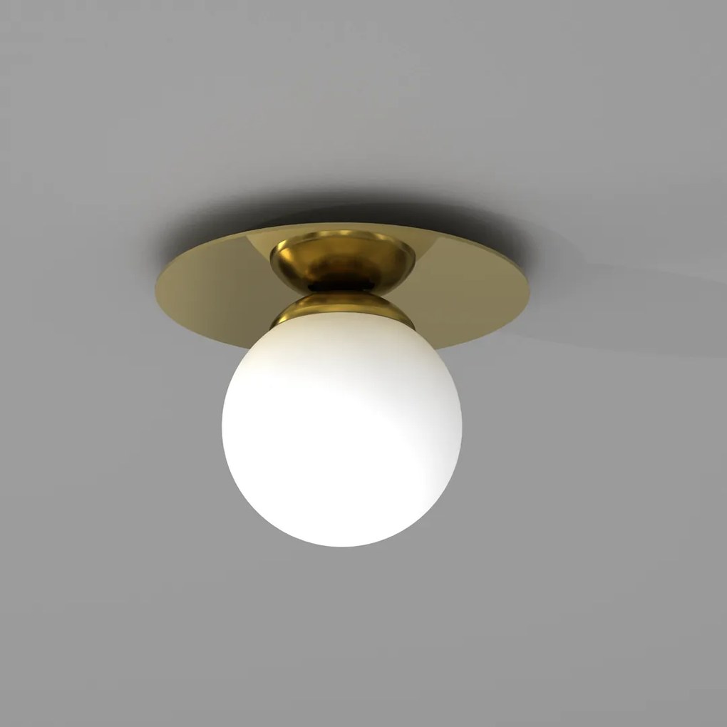 Lampa sufitowa PLATO 1xE14, pojedyncza, kula 17 cm, złota