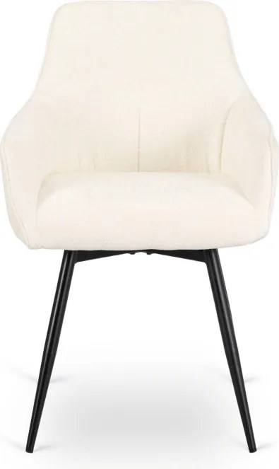 Krzesło Tapicerowane Obrotowe do Salonu LARISA Kremowe Nowoczesne