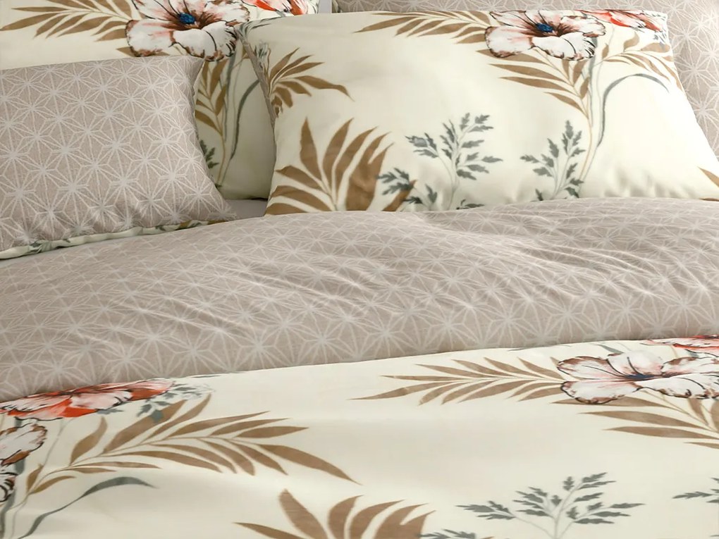 PrzytulneMieszkanie.pl PrzytulneMieszkanie.pl Dwustronna pościel DUO SENSE SANDORA kremowa + poszewka na poduszkę 40x50 cm GRATIS Rozmiar pościeli: 70 x 90 cm | 140 x 200 cm