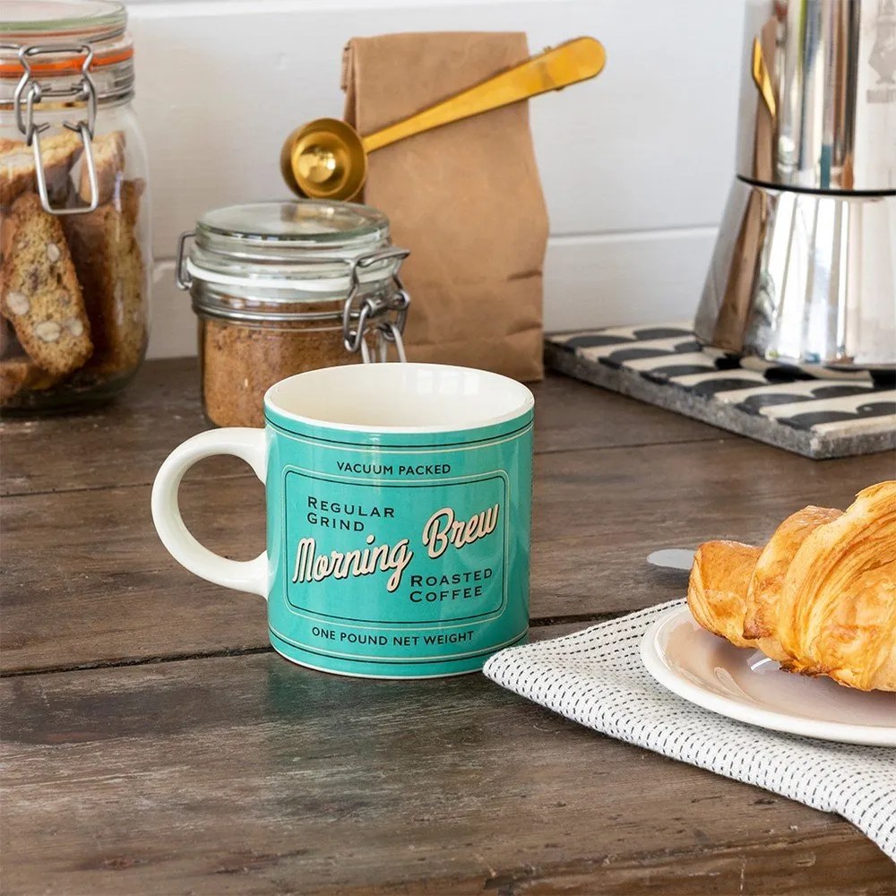 Kremowo-turkusowy ceramiczny kubek 350 ml Morning Brew – Rex London