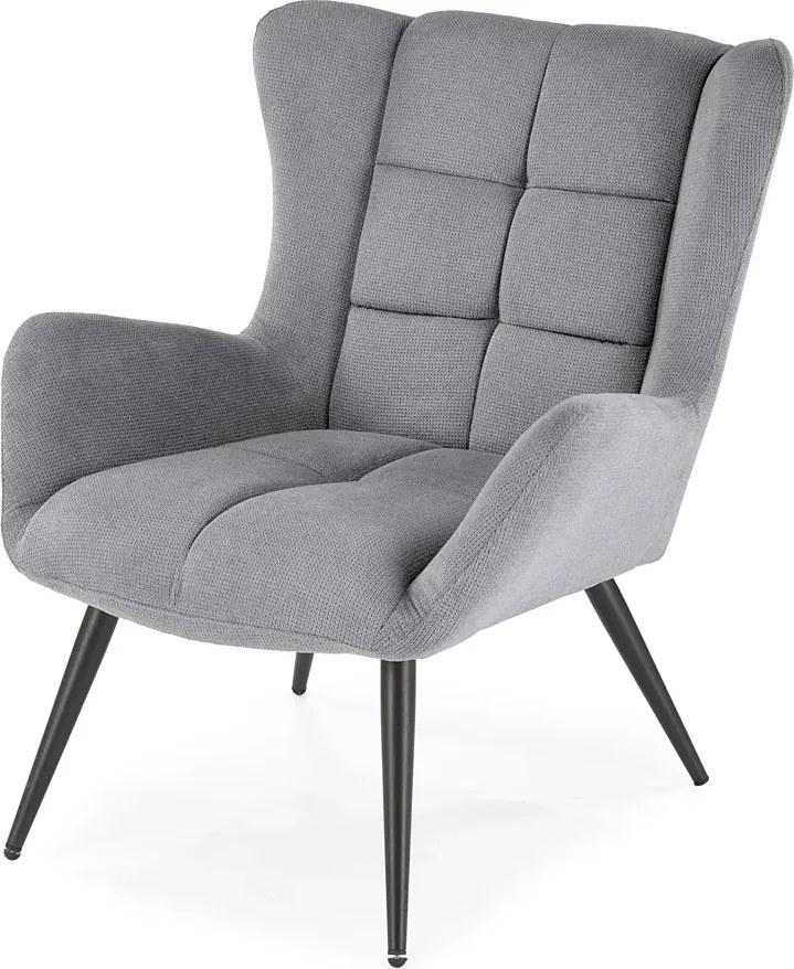 Popielaty wypoczynkowy fotel uszak C5-B36