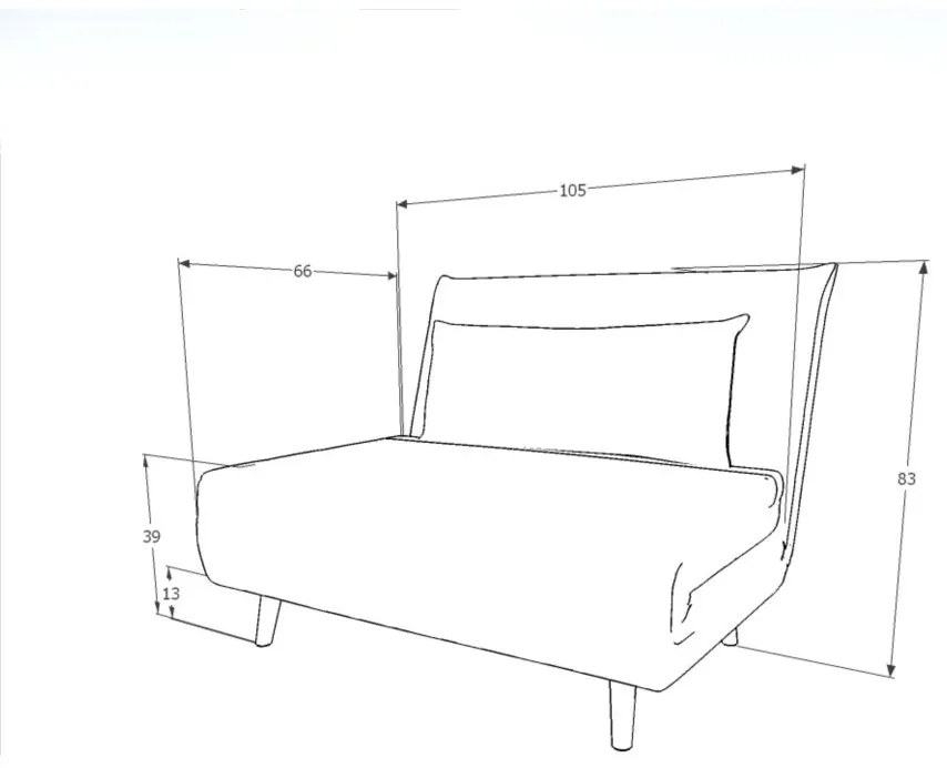 Szary rozkładany fotel SPIKE