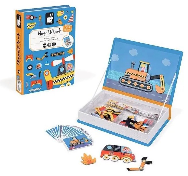 Janod - Magnetyczny zestaw interaktywny MAGNETIBOOK pojazdy