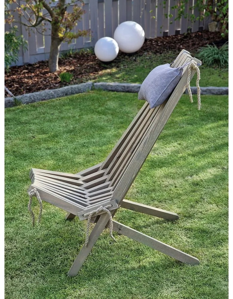 Szary drewniany fotel ogrodowy Falun – Garden Pleasure