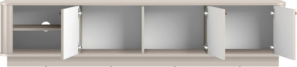 Szafka RTV Vesper 3D 187 cm na cokole - kaszmir / złote uchwyty