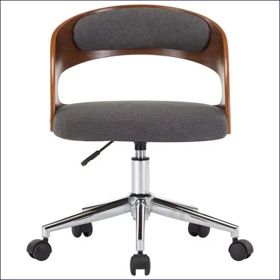 Szary minimalistyczny fotel biurowy retro W6-P80