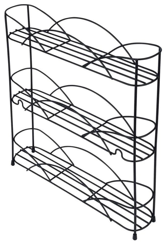 Półka na przyprawy metalowa 33,5x6,5x33,5 cm (Czarna)