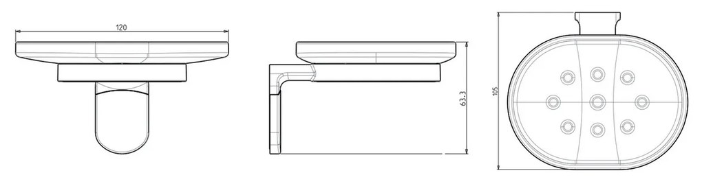 METAFORM ZE002 Zero mydelniczka, chrom/ABS