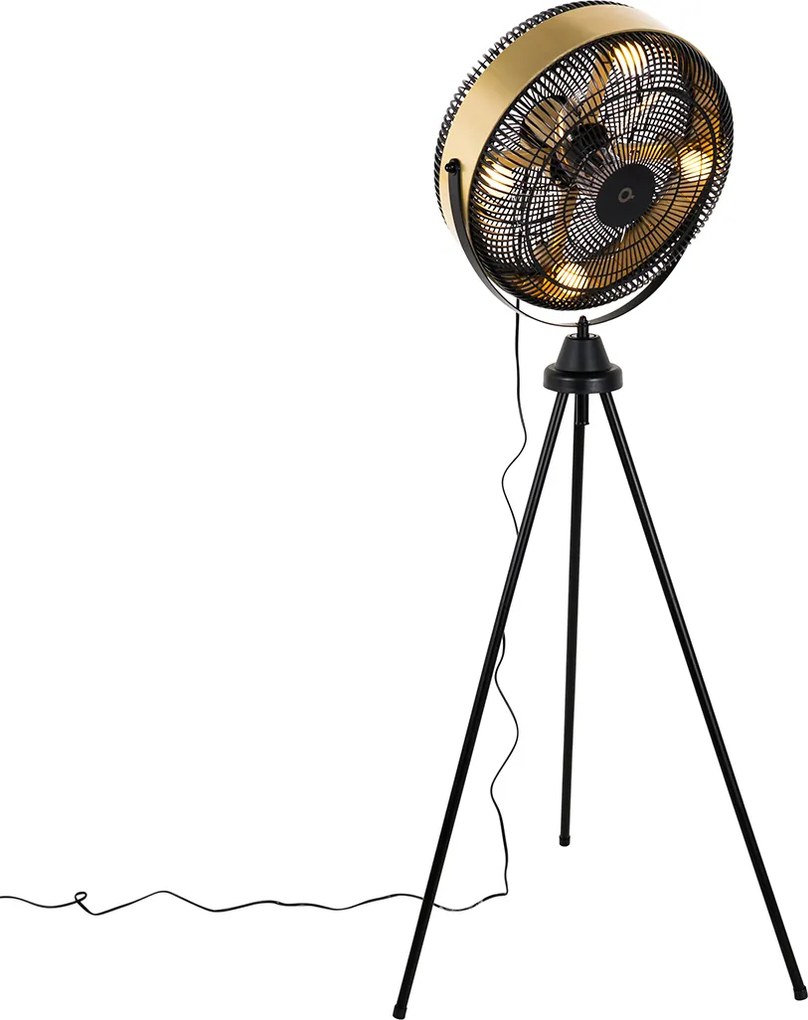 Lampa stojąca trójnóg czarna ze złotem 4-światłowa - Kim