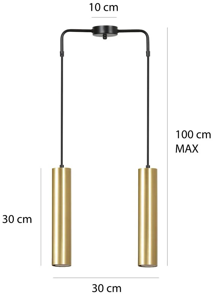 Biała podwójna lampa wisząca tuba - D062 Fallon 8X