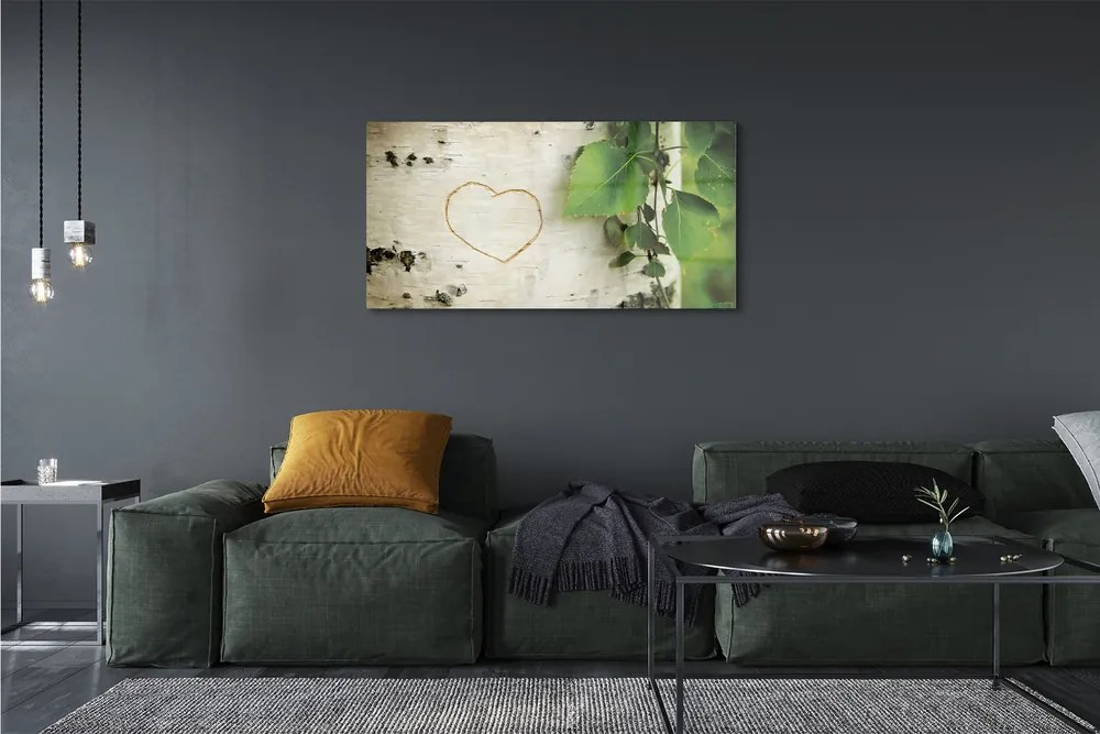 Zdjęcie na płótnie Serce z Liści Brzozy