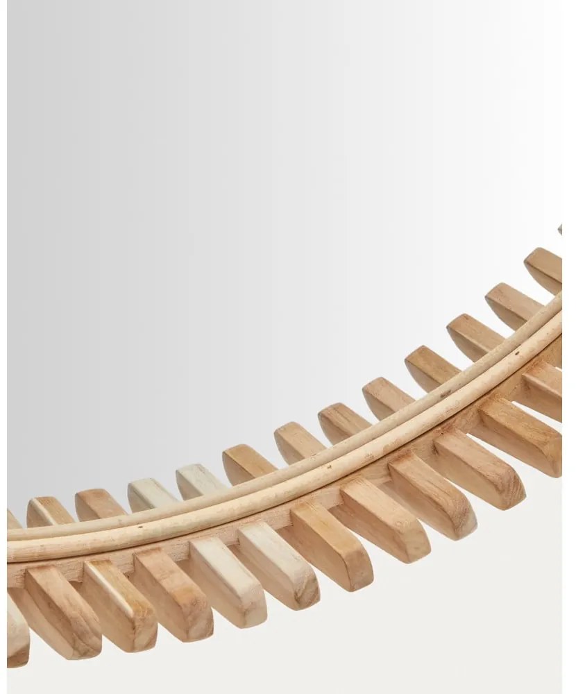 Lustro ścienne z drewnianą ramą ø 80 cm Polke – Kave Home