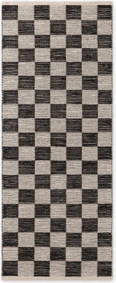 Czarny/kremowy chodnik z mieszanki juty dwustronny/tkany ręcznie 80x200 cm Rex – Hanse Home