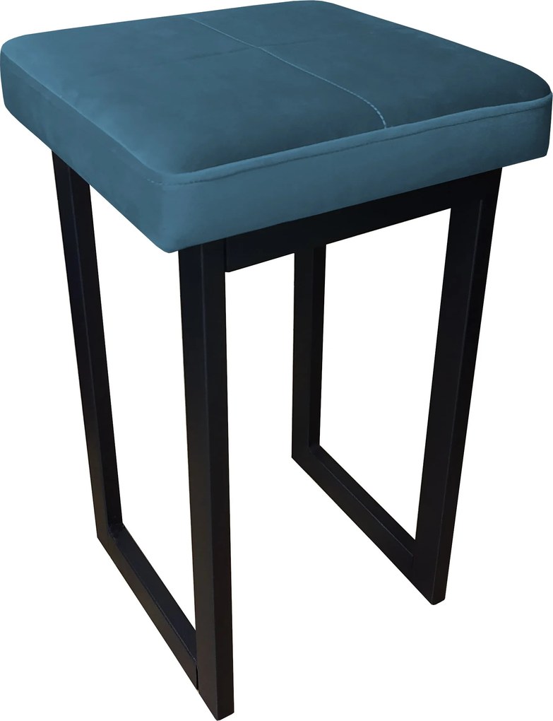 Taboret SOLID tkanina Welur stelaż metalowy STOŁEK LOFT : Kolor Stelaża - Czarny , Kolor tkaniny - VELVET - MG33, Typ tkaniny - Velvet, Wysokość - 60 cm