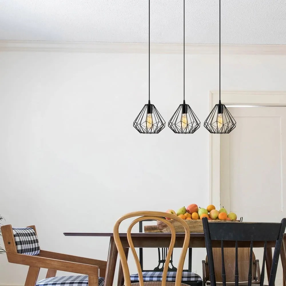 Czarna lampa wisząca z metalowym kloszem Diamond – Opviq lights