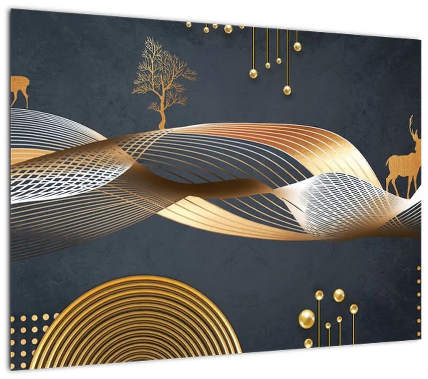 Obraz - Grafika z jeleniem (70x50 cm)