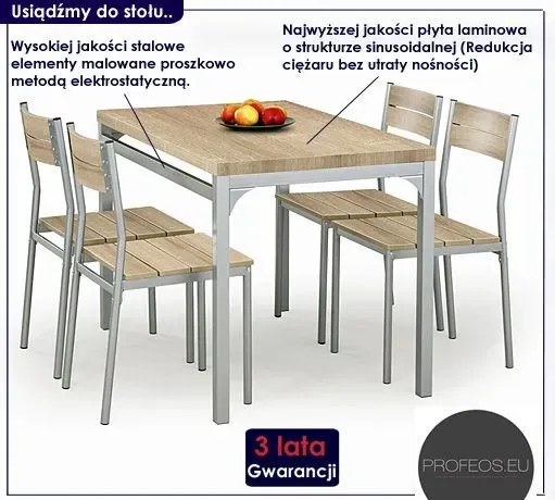 Stół z krzesłami wenge Merol