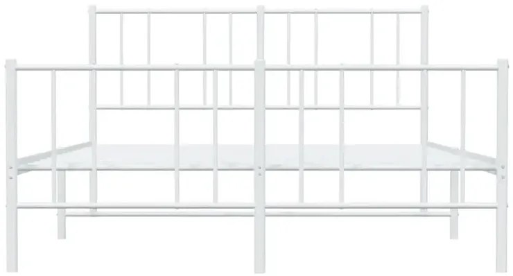 Białe metalowe łóżko małżeńskie w stylu loft 140x200 cm - Privex