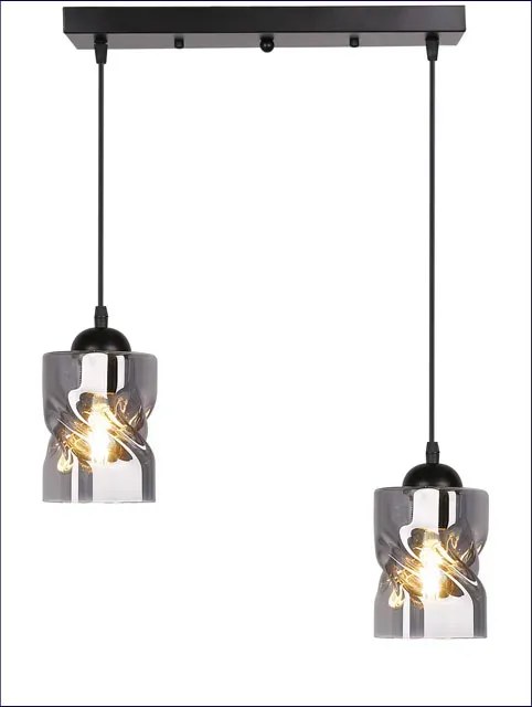 Czarna podwójna lampa szkło dymione - Z24 W3-F10