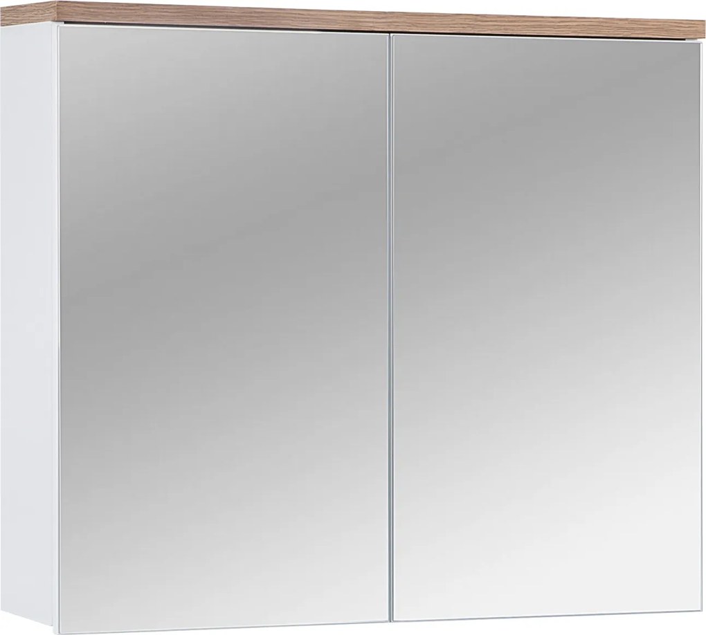 Wisząca szafka łazienkowa z lustrem 80 cm Bali 841, biała